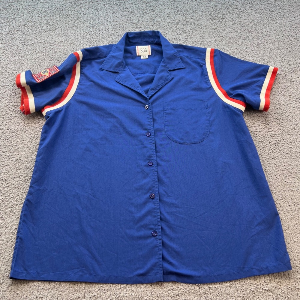 BDG Urban Outfitters Mens Medium Blue Grease n Go Mechanic Gas Station Shirt